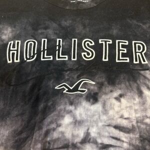 Hollister Men's Black White Ombre Short Sleeve Shirt, Size Large Preppy,‎ Y2K